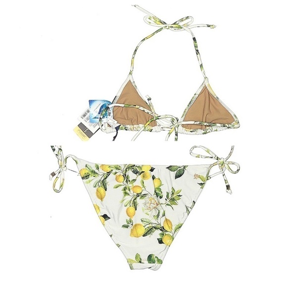 NEW Cìa Maritima Pilyq Lemons Limonata String Bikini Set Top (S) Bottoms (L) D&G - Picture 8 of 8